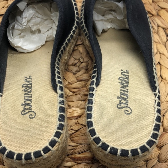 St. John’s Bay Navy Canvas Closed Toe Slip On Mules Espadrilles  Size 7 - Picture 6 of 8